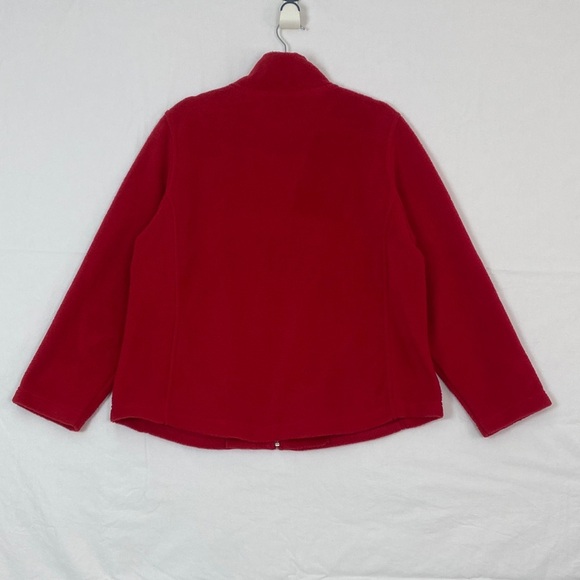 Red Embroidered Fleece Jacket by Northern Traditions Size LP - Picture 9 of 11